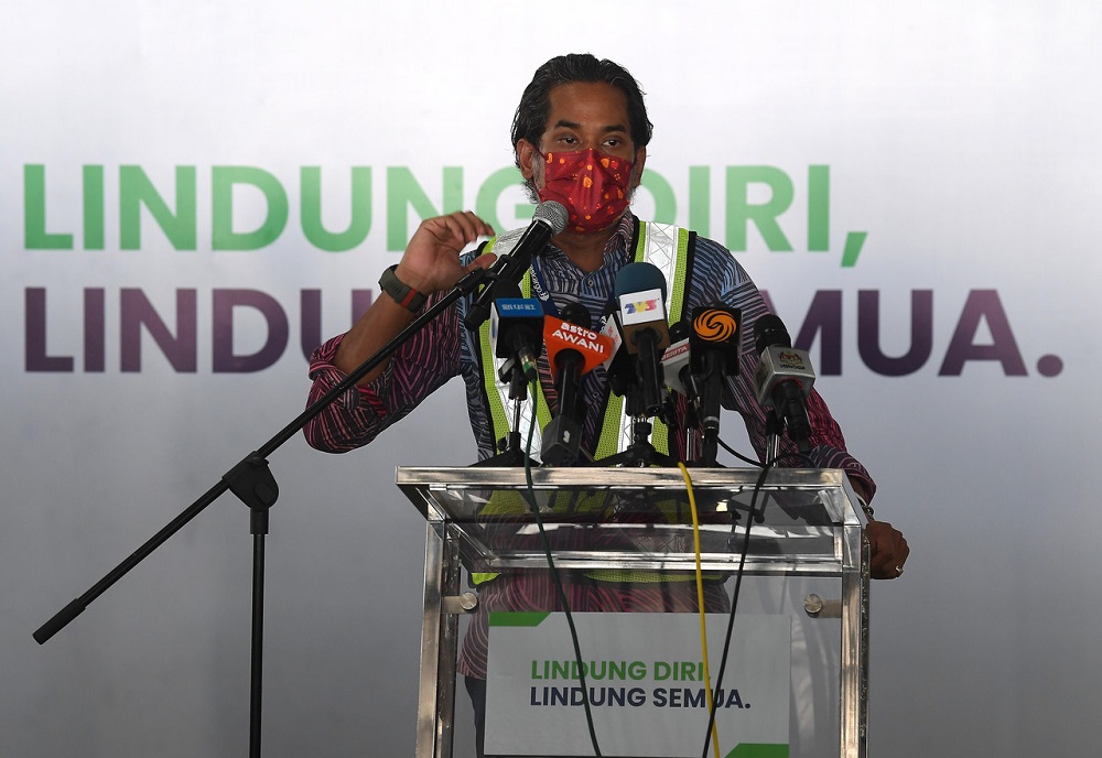 National Covid-19 Immunisation Programme Khairy Jamaluddin speaks during a press conference in Sepang Frbruary 27, 2021. u00e2u20acu2022 Bernama pic