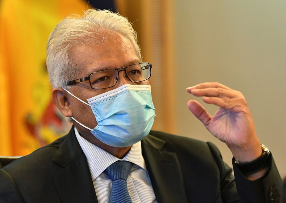 Datuk Seri Hamzah Zainuddin speaks during a press conference at the Home Ministry in Putrajaya February 2, 2021. u00e2u20acu201d Bernama pic