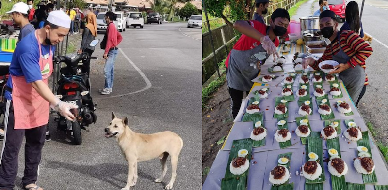 Mohd Ali went viral last year after he befriended a dog that waited in line with other customers for his nasi lemak. u00e2u20acu201d Picture via Instagram/@nasi_lemak_jambatan_tamparuli