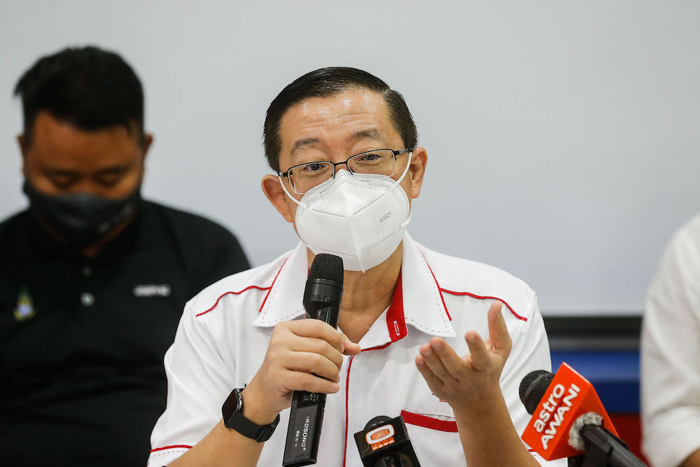 DAP Secretary General Lim Guan Eng speaks to the press at a press conference in Wisma DAP, George Town March 8, 2021. u00e2u20acu201d Picture by Sayuti Zainudin