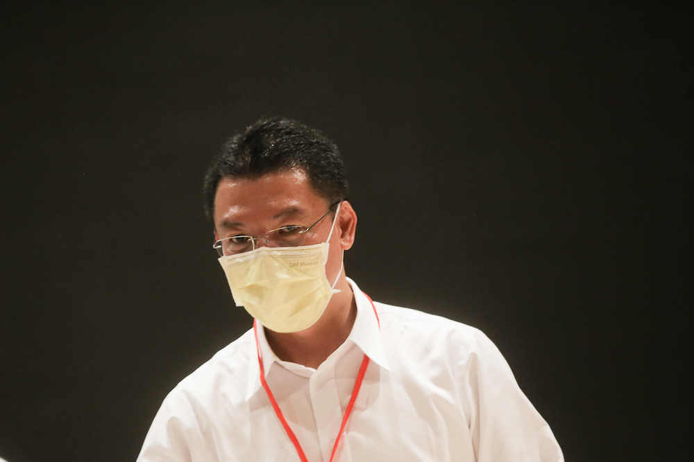 Perak DAP chairman Nga Kor Ming at the state DAP party election at the Ipoh Convention Centre March 14, 2021. u00e2u20acu201d Picture by Farhan Najibn