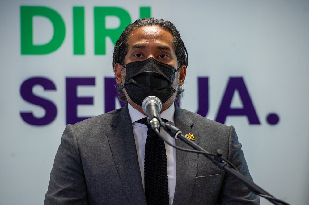 Minister of Science, Technology, and Innovation Khairy Jamaluddin speaks at a press conference in Putrajaya March 15, 2021. u00e2u20acu201d Picture by Shafwan Zaidon