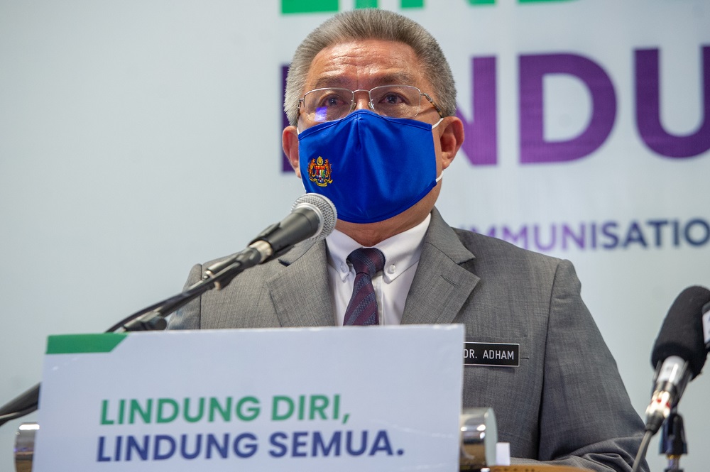 Health Minister Datuk Seri Dr Adham Baba speaks at a press conference in Putrajaya March 15, 2021. u00e2u20acu201d Picture by Shafwan Zaidon