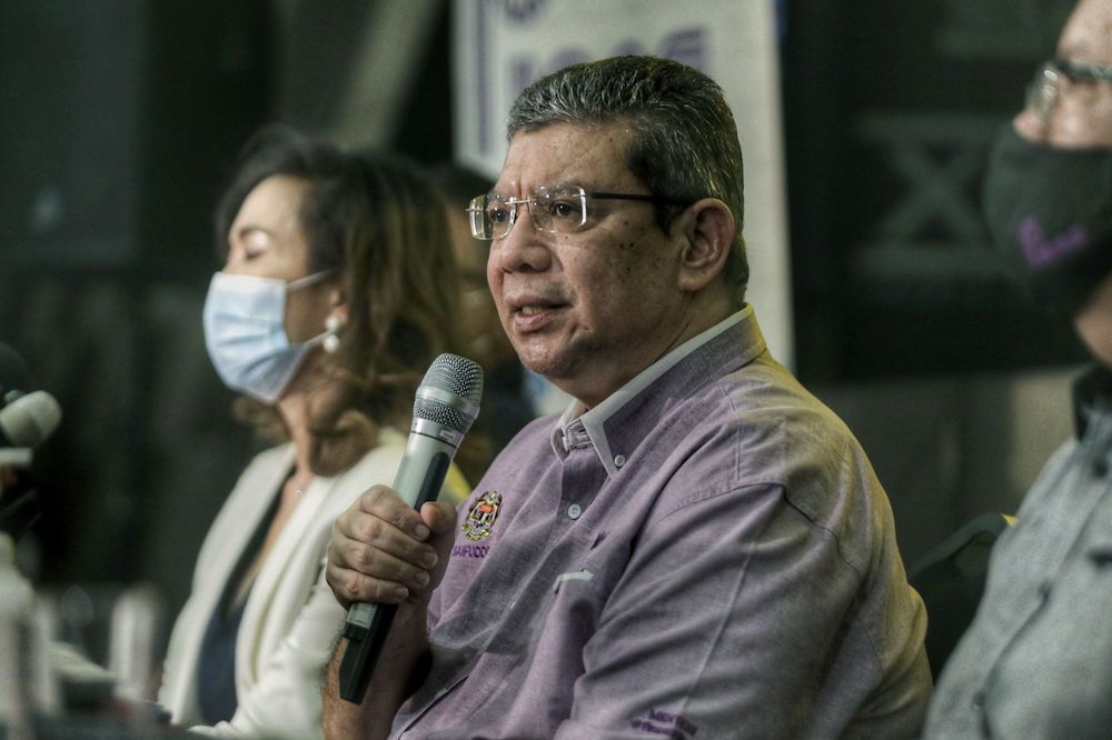 Communications and Multimedia Minister Datuk Saifuddin Abdullah speaks during a press conference at GSC Mid Valley Kuala Lumpur March 20,2021.nu00e2u20acu201d Picture by Ahmad Zamzahurinnn