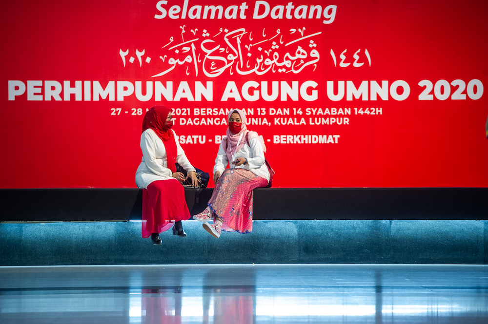 Attendees at the 2020 Umno annual general meeting in Kuala Lumpur on March 27, 2021. u00e2u20acu201d Picture by Shafwan Zaidonnn