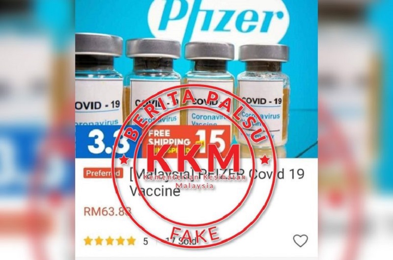 An image of a purported Shopee listing that offered Pfizer vaccines for RM63.88 went viral recently. u00e2u20acu201d SoyaCincau pic