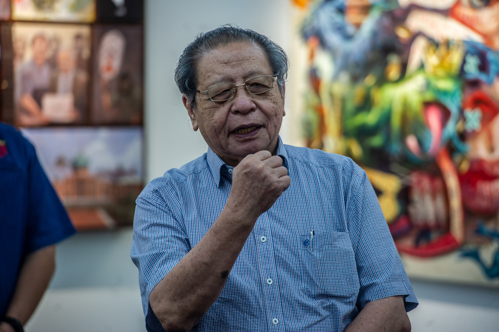Gelang Patah MP, Lim Kit Siang at the art exhibition celebrating his life in Bukit Jalil March 30, 2021. u00e2u20acu201d Picture by Shafwan Zaidon