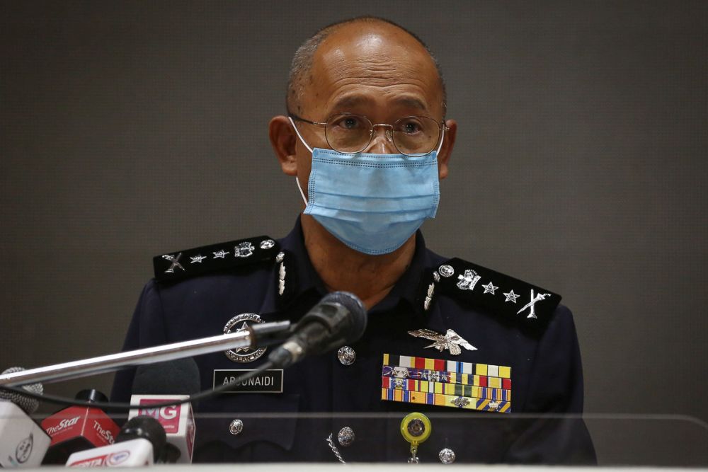 Acting Selangor police chief Datuk Arjunaidi Mohamed speaks during a press conference at the Selangor Contingent Police headquarters in Shah Alam March 3, 2021. u00e2u20acu201d Picture by Yusof Mat Isa