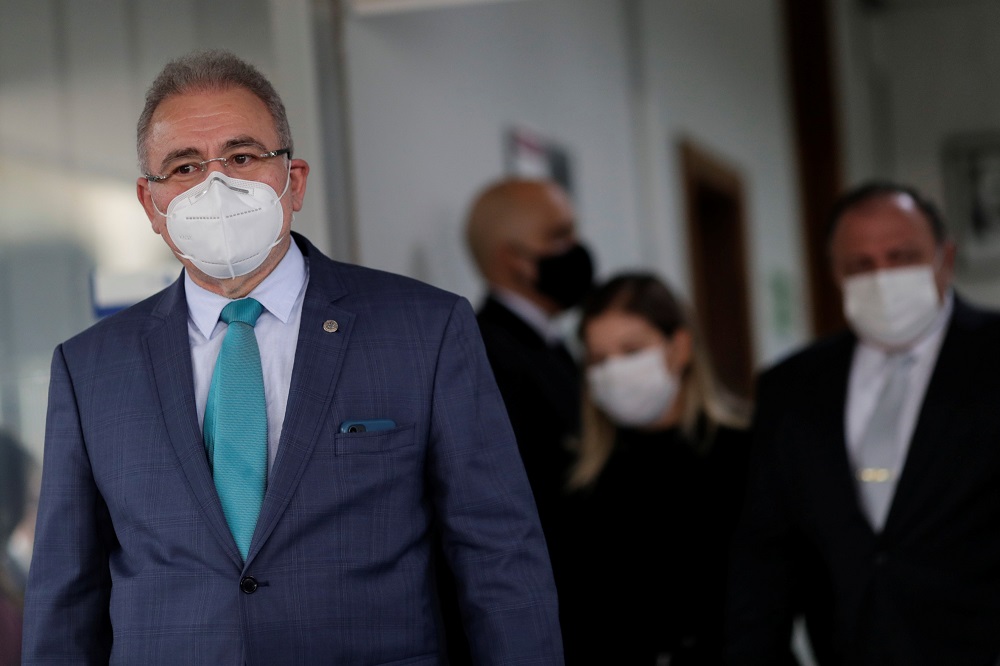 Brazilian cardiologist Marcelo Queiroga wears a protective mask, at the Health Ministry headquarters in Brasilia, Brazil March 16, 2021. u00e2u20acu2022 Reuters pic