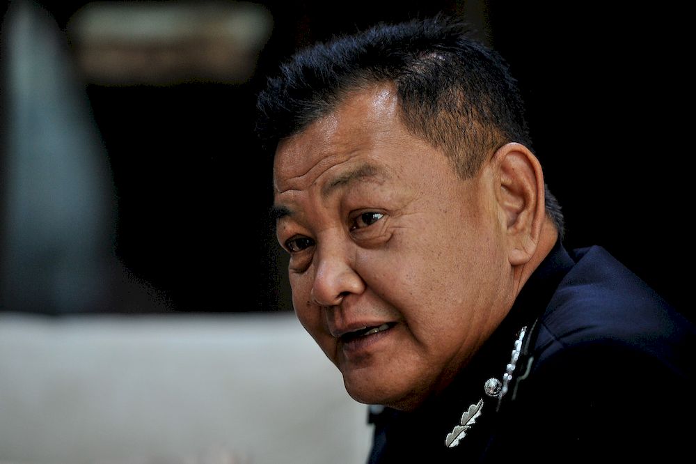 Inspector-General of Police Tan Sri Abdul Hamid Bador is pictured during an interview with the Malaysian National News Agency at Wisma Bernama, March 15, 2021. u00e2u20acu201d Bernama pic