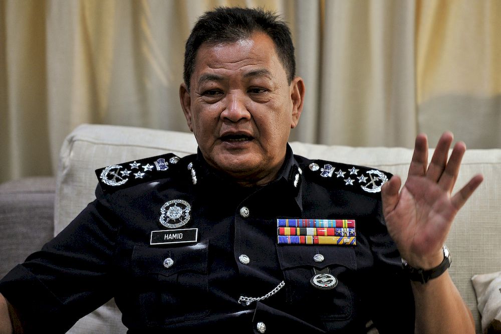 Inspector-General of Police Tan Sri Abdul Hamid Bador is pictured during an interview with the Malaysian National News Agency at Wisma Bernama, March 15, 2021. u00e2u20acu201d Bernama pic