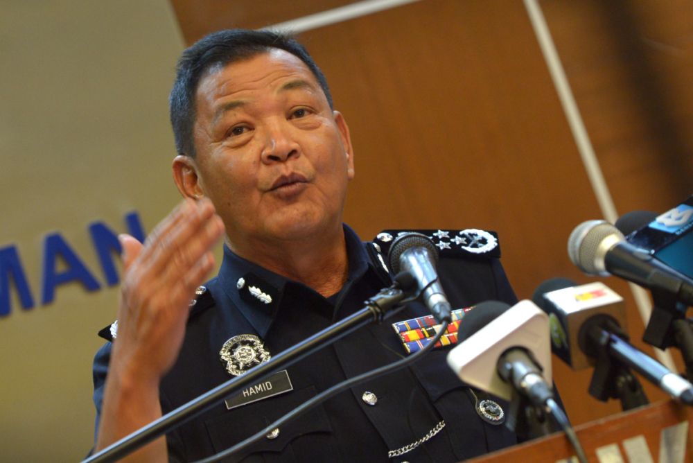 Inspector-General of Police Tan Sri Abdul Hamid Bador speaks during a press conference at Bukit Aman March 11, 2021. u00e2u20acu201d Picture by Miera Zulyana