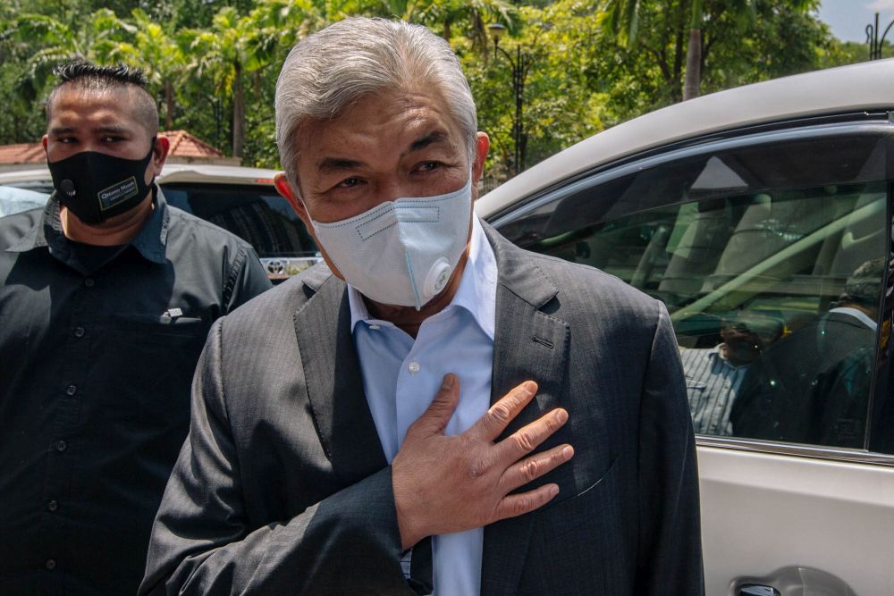 Datuk Seri Ahmad Zahid Hamidi is pictured at the Kuala Lumpur High Court in Kuala Lumpur March 10, 2021. u00e2u20acu201d Picture by Firdaus Latif