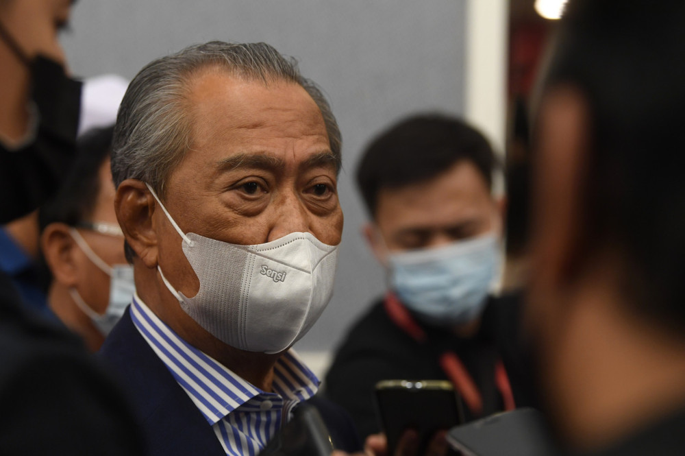 Prime Minister Tan Sri Muhyiddin Yassin who is also the President of Parti Pribumi Bersatu Malaysia (Bersatu) after chairing the Johor State Bersatu and Perikatan Nasional Meeting in Putrajaya, March 31, 2021. u00e2u20acu201d Bernama pic 