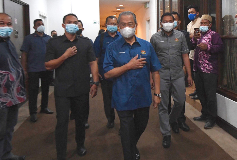 Prime Minister Tan Sri Muhyiddin Yassin attends a closed-door meeting with the Perlis Perikatan Nasional (PN) Liaison Committee in Kangar, March 5, 2021. u00e2u20acu201d Bernama pic