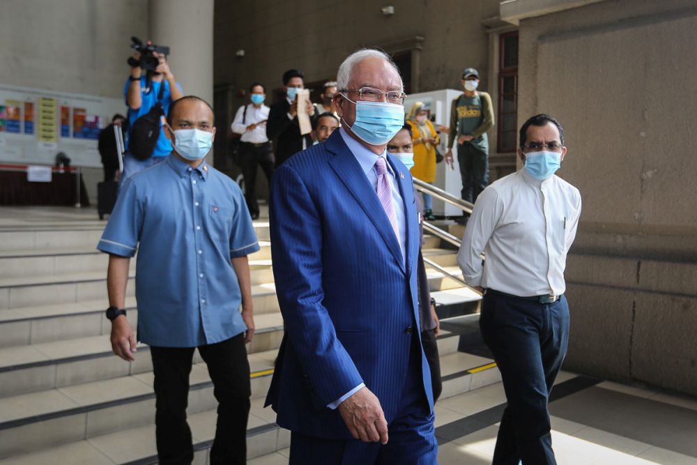 Datuk Seri Najib Razak is pictured at the Kuala Lumpur High Court March 11, 2021. u00e2u20acu201d Picture by Yusof Mat isa