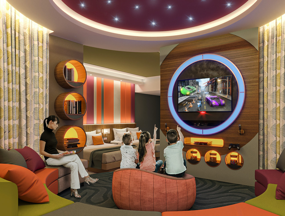 家庭套房将会提供游戏机和卡拉OK等娱乐设备。-Sunway Resort供图-