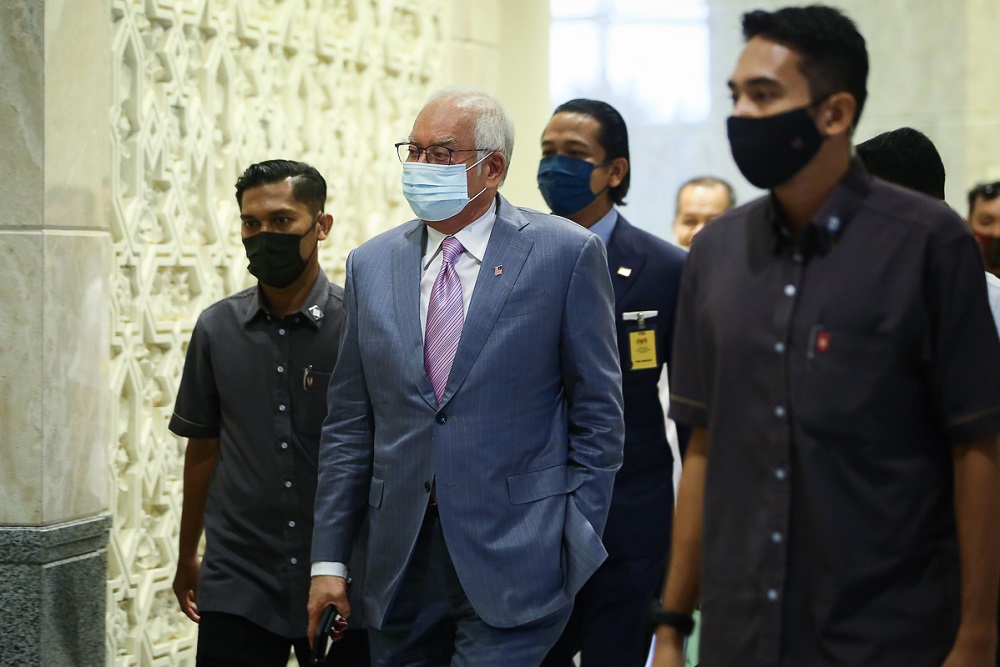 Former prime minister Datuk Seri Najib Razak arrives at the Court of Appeal in Putrajaya April 7, 2021. u00e2u20acu2022 Picture by Yusof Mat Isan