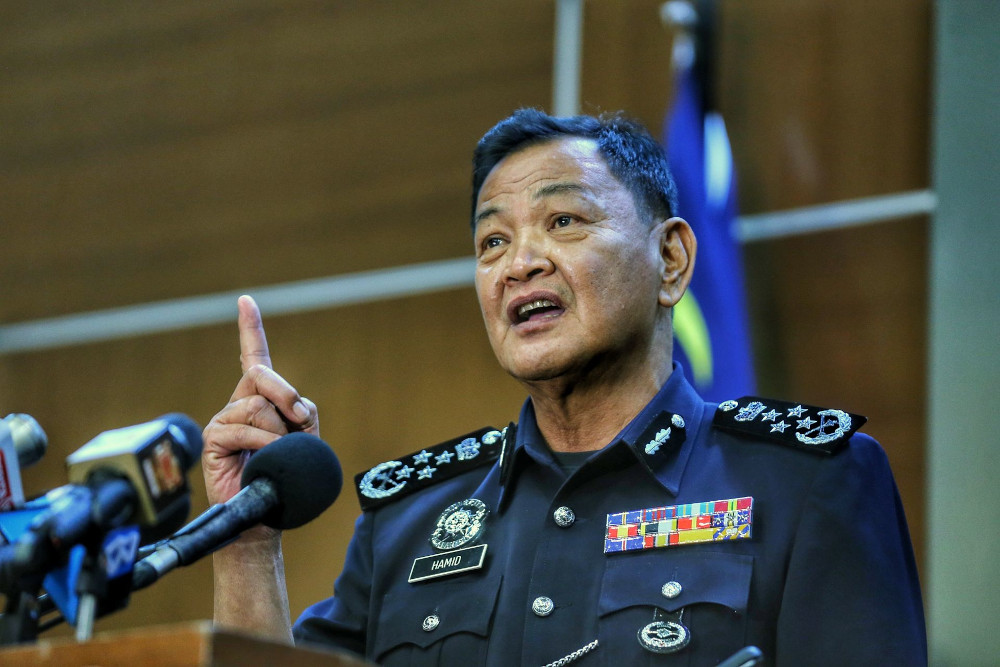 Inspector-General of Police Tan Sri Abdul Hamid Bador during his last press conference at Bukit Aman. He is set to retire when his contract expires on May 3, after serving two years as police chief April 30, 2021. u00e2u20acu201d Picture by Ahmad Zamzahuri