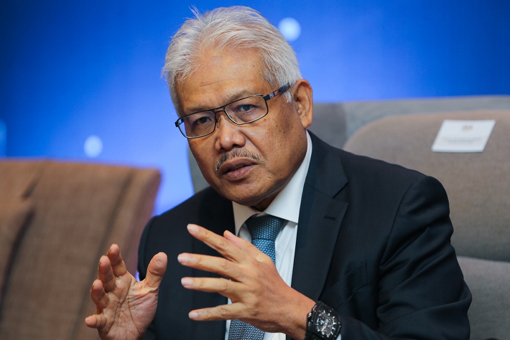 Home Minister Datuk Seri Hamzah Zainudin speaks during a press conference at the Le Meridien Hotel in Putrajaya April 15, 2021. u00e2u20acu2022 Picture by Yusof Mat Isa