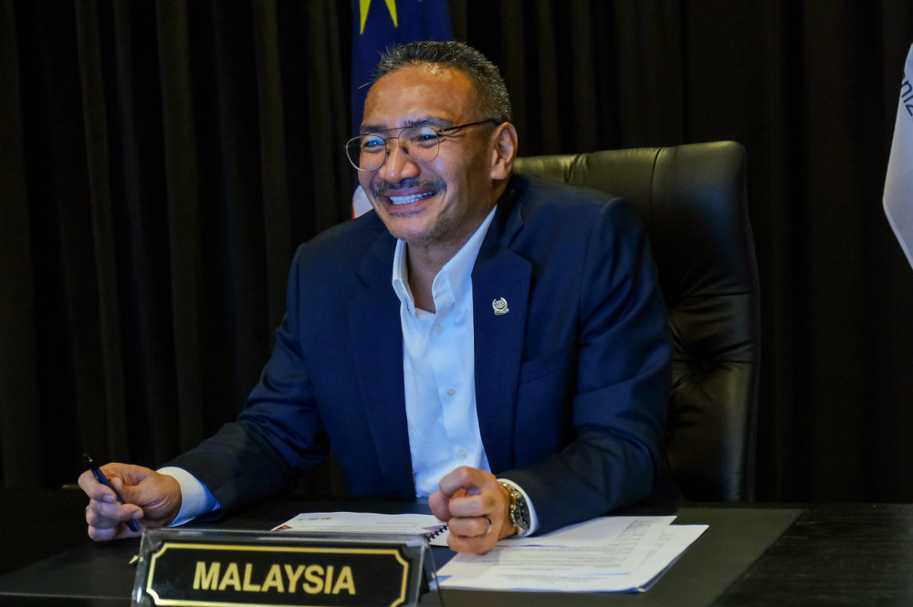 Foreign Minister Datuk Seri Hishammuddin Hussein during the 19th Session of the D-8 Council of Ministers Meeting that was held virtually April 7, 2021. u00e2u20acu201d Bernama pic 