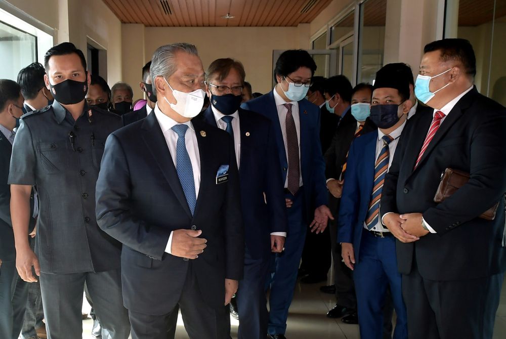 Prime Minister Tan Sri Muhyiddin Yassin arrives at the Kuching International Airport today for a two-day working visit April 1, 2021. u00e2u20acu201d Bernama picnnnnn