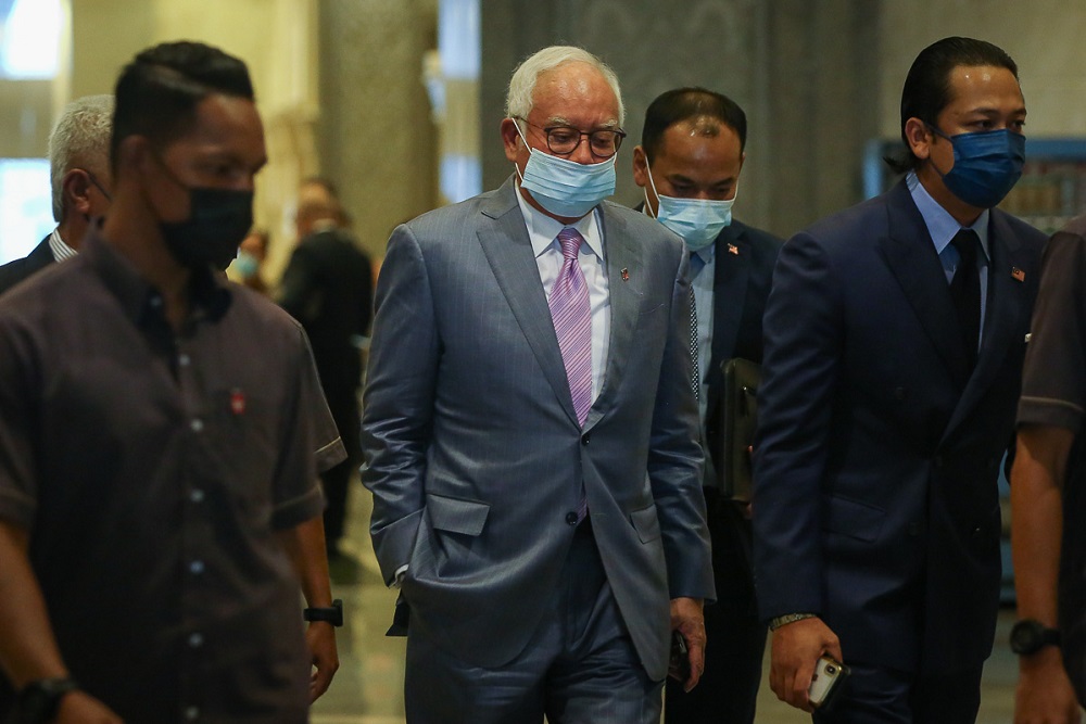 Former prime minister Datuk Seri Najib Razak arrives at the Court of Appeal in Putrajaya April 7, 2021. u00e2u20acu2022 Picture by Yusof Mat Isa