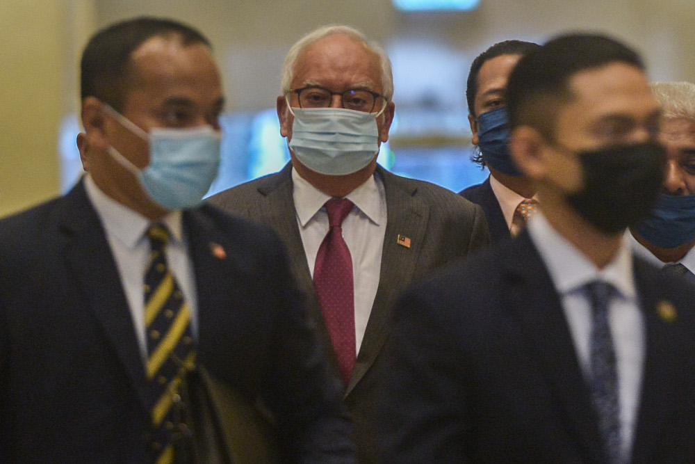 Former prime minister Datuk Seri Najib Razak arrives at the Court of Appeal in Putrajaya April 8, 2021. u00e2u20acu2022 Picture by Miera Zulyana