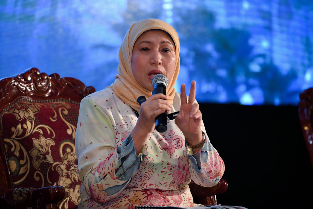 Tourism, Arts and Culture Minister Datuk Seri Nancy Shukri speaks at the National Tourism Policy (DPN) 2020-2030 Roadshow in Kuala Nerus, Terengganu, April 8, 2021. u00e2u20acu201d Bernama pic 