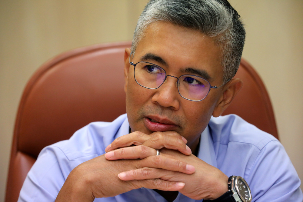 Finance Minister Datuk Seri Tengku Zafrul speaks during an interview with Reuters in Putrajaya, April 5, 2021. u00e2u20acu201d Reuters picn