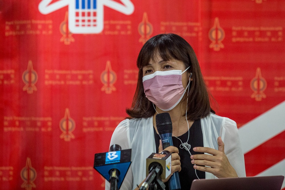 Kulai MP Teo Nie Ching speaks during a press conference in Kuala Lumpur May 3, 2021. u00e2u20acu201d Picture by Firdaus Latif