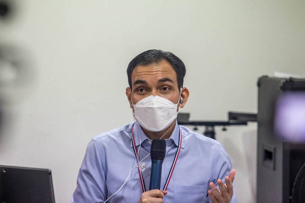 Lawyer Syahredzan Johan speaks during a press conference in Kuala Lumpur May 3, 2021. u00e2u20acu201d Picture by Firdaus Latif