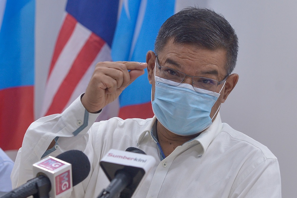 PKR secretary general Datuk Seri Saifuddin Nasution Ismail speaks during a press conference at the partyu00e2u20acu2122s HQ in Petaling Jaya May 3, 2021. u00e2u20acu201d Picture by Miera Zulyana