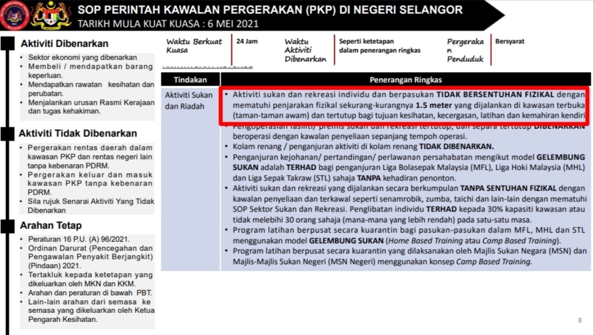 雪兰莪州行动限制令标准作业程序。-来源：MKN，图取自SoyaCincau-