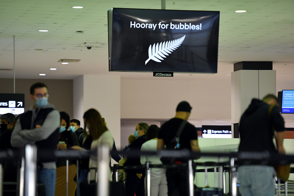 Departure passengers to New Zealand wait to check in, as quarantine-free travel between Australia and New Zealand begins, at Sydney International Airport, Australia, April 19, 2021. u00e2u20acu201d Reuters picnnnn