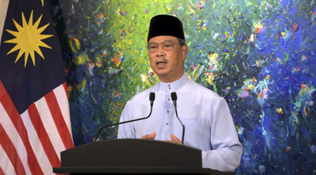 Prime Minister Tan Sri Muhyiddin Yassin delivering a special speech in conjunction with Aidilfitri celebration, May 12, 2021. u00e2u20acu201d Bernama pic