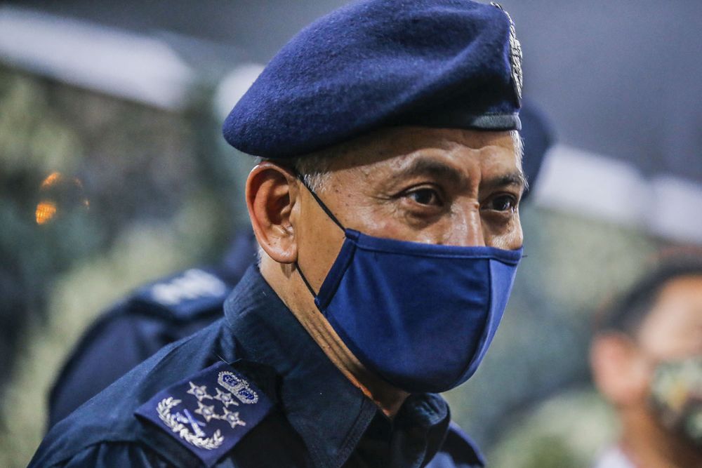 Inspector-General of Police Datuk Seri Acryl Sani Abdullah Sani is pictured at a roadblock at the USJ Toll Plaza in Subang on the eve of Hari Raya Aidilfitri May 12, 2021. u00e2u20acu201d Picture by Hari Anggara