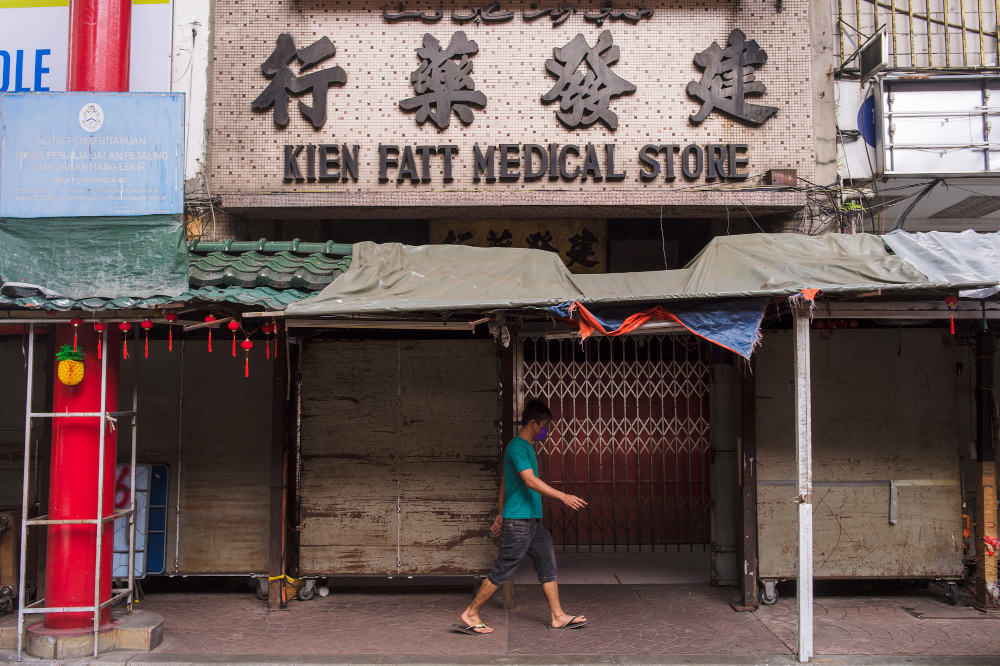 This traditional Chinese medicine shop in Petaling Street was closed, while most of the stalls and shops along the street were also closed. u00e2u20acu201d Picture by Shafwan Zaidon