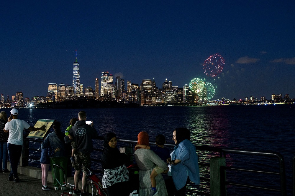 Fireworks are seen in the New York City Harbour, as New York State celebrates reaching a 70 per cent vaccination threshold for Covid-19, June 15, 2021. u00e2u20acu2022 Reuters pic