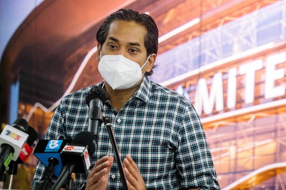 Minister of Science, Technology and Innovation Khairy Jamaluddin speaks during a press conference in Kuala Lumpur June 26, 2021. u00e2u20acu2022 Picture by Firdaus Latif