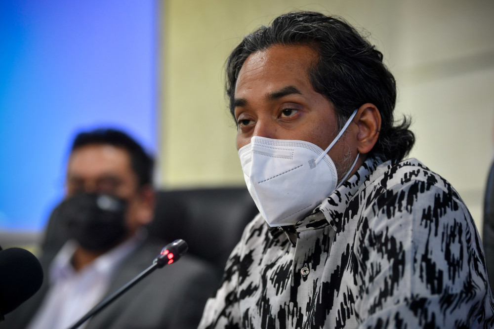 Khairy Jamaluddin speaks to reporters after attending a state-level Covid-19 Immunisation Task Force (CITF) meeting in Melaka, June 29, 2021. u00e2u20acu201d Bernama pic 