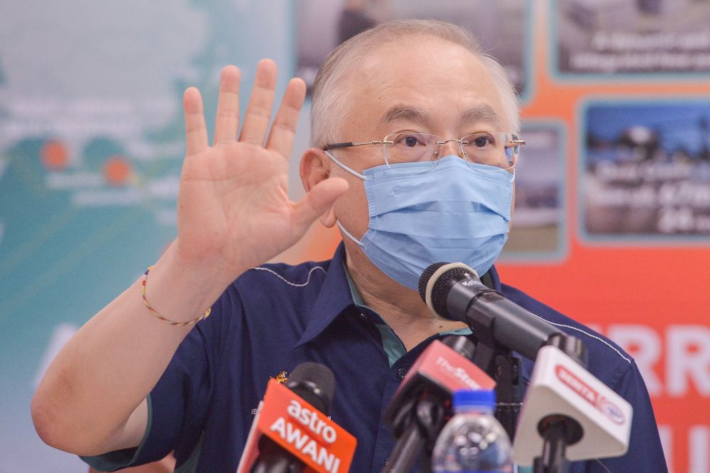 Transport Minister Datuk Seri Wee Ka Siong speaks during a press conference at the Port Klang Sport Clubu00e2u20acu2122s multipurpose hall June 25, 2021. u00e2u20acu201d Picture by Miera Zulyana