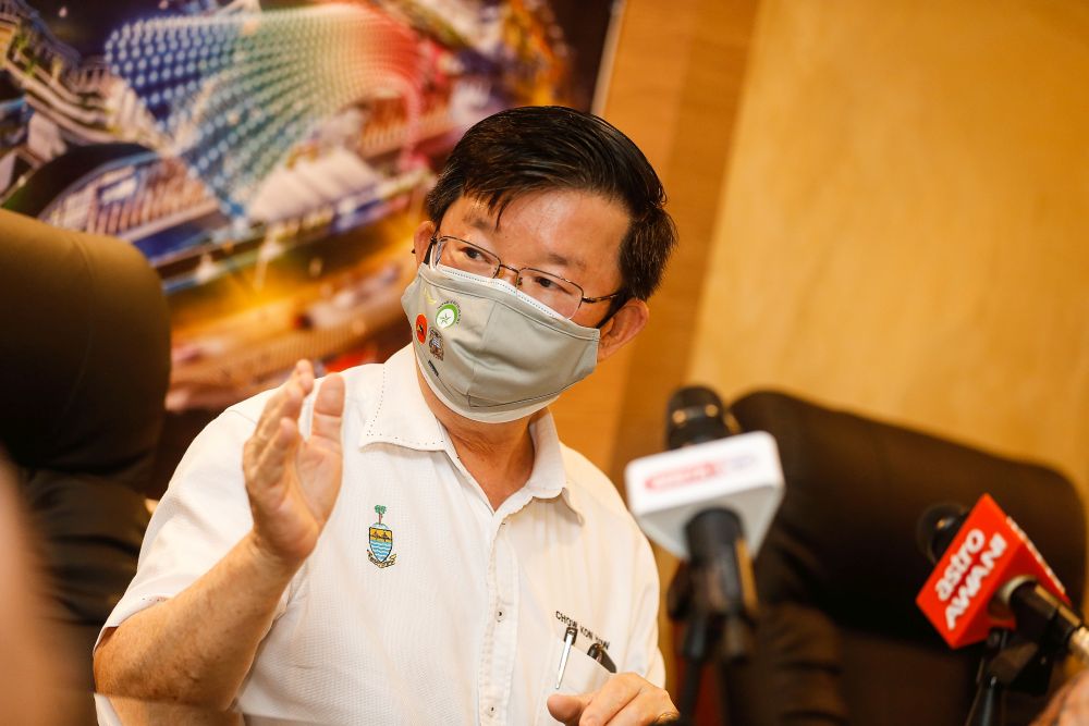 Penang Chief Minister Chow Kon Yeow speaks during a press conference at the Spice Arena, Bayan Baru June 6, 2021. u00e2u20acu201d Picture by Sayuti Zainudin