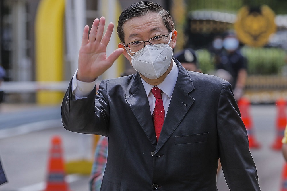 DAP secretary-general Lim Guan Eng speaks to reporters outside Istana Negara in Kuala Lumpur June 9, 2021. u00e2u20acu2022 Picture by Hari Anggara