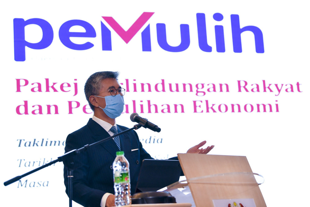 Finance Minister Datuk Seri Tengku Zafrul Abdul Aziz speaks at a press conference on the National Peopleu00e2u20acu2122s Well-Being and Economic Recovery Package (Pemulih) in Putrajaya, June 29, 2021. u00e2u20acu201d Bernama pic 