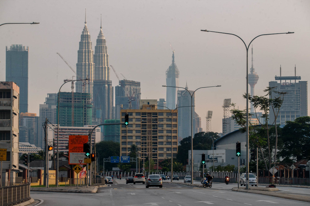 A view of the city skyline during the movement control order (MCO 3.0) in Kuala Lumpur July 1,  2021. u00e2u20acu201d Picture by Firdaus Latif 