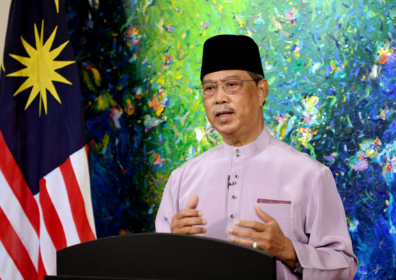 Prime Minister Tan Sri Muhyiddin Yassin delivering the Aidiladha Special Speech in Putrajaya, July 19, 2021. u00e2u20acu201d Bernama pic