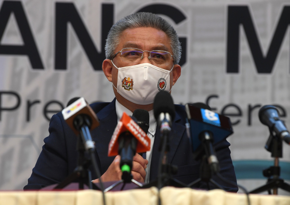 Health Minister Datuk Seri Dr Adham Baba speaks at a special press conference on National Pandemic Management Strategic Plan in the Klang Valley, in Putrajaya, July 13, 2021. u00e2u20acu201d Bernama pic 