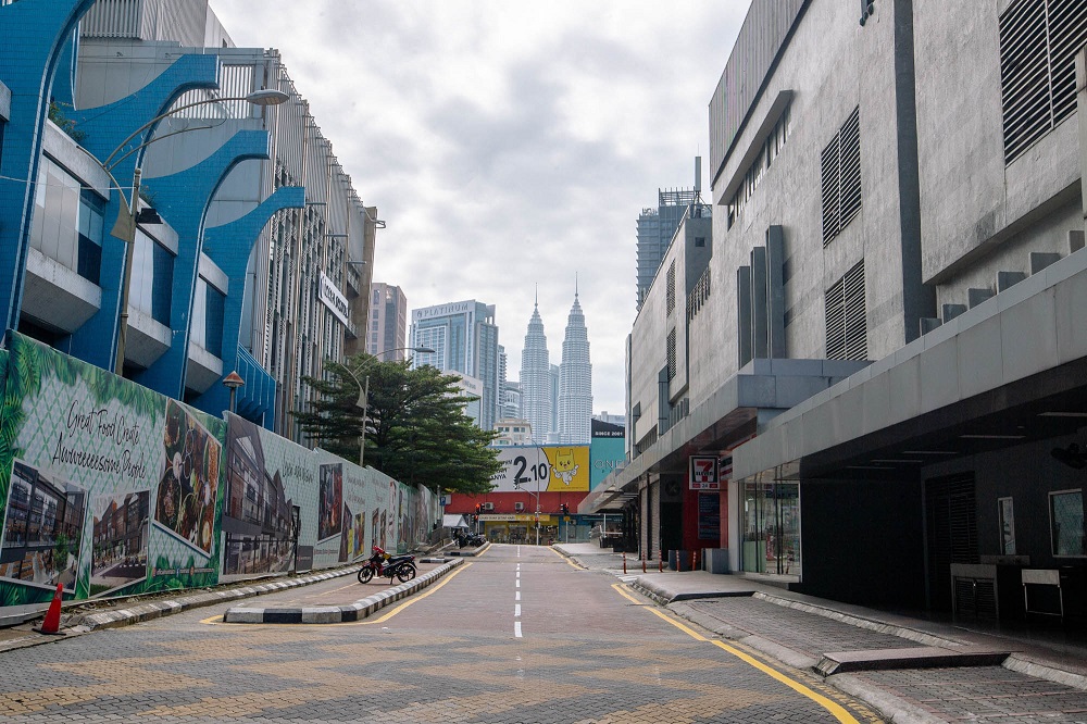 A view of Kuala Lumpur city centre during the enhanced movement control order (EMCO)  July 3, 2021. u00e2u20acu2022 Picture by Firdaus Latif