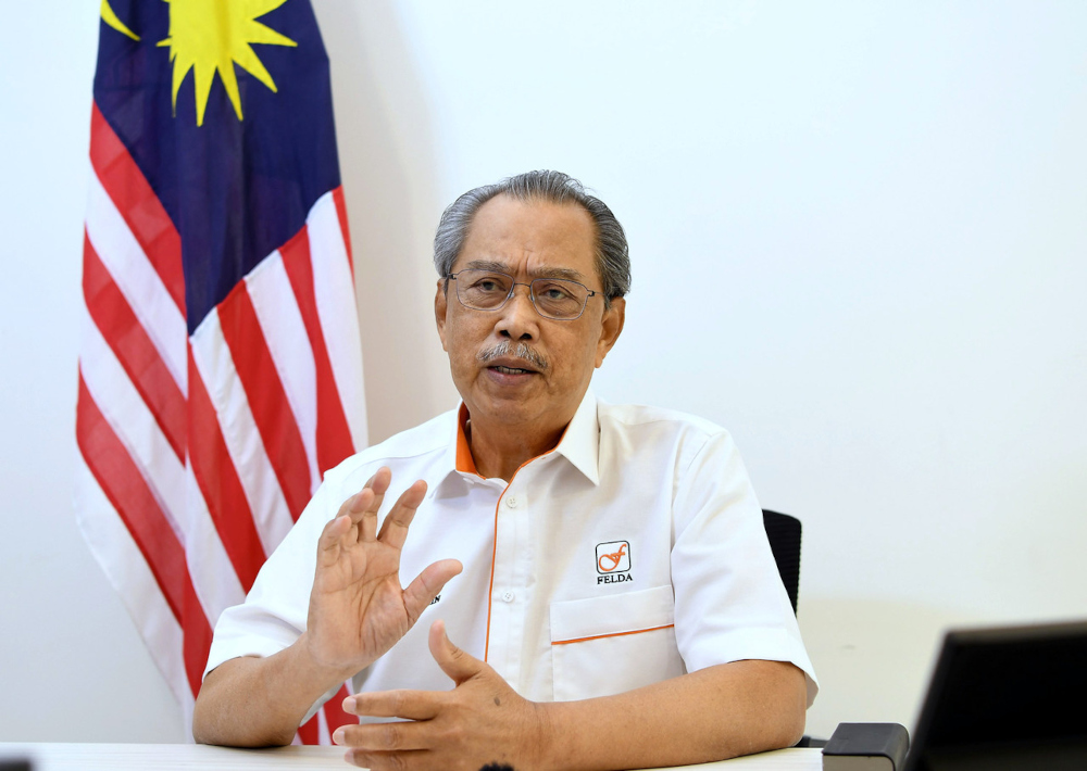 Prime Minister Tan Sri Muhyiddin Yassin delivering a speech at the opening of the Felda Settlersu00e2u20acu2122 Day 2021 celebration at the national level which was broadcast online July 7, 2021. u00e2u20acu201d Bernama pic 